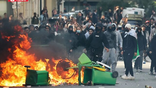 احتجاجات فرنسا: الغاز المسيل للدموع في باريس ومرسيليا مع اتساع الاحتجاجات الطلابية في أنحاء البلاد