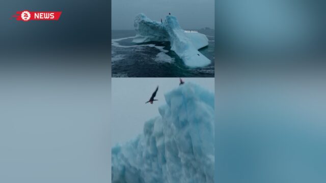غطّاسة منحدرات كندية تصبح أول سيدة معروفة تقفز من جبل جليدي