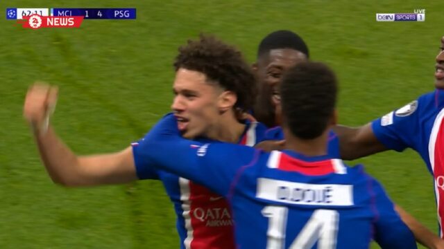 هدف باريس سان جيرمان الرابع في مرمي مانشستر سيتي بدوري ابطال اوروبا