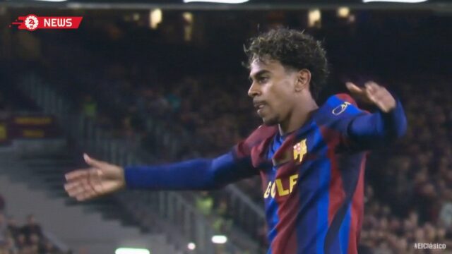 لامين يامال كاد ان يسجل هدف رائع في مرمي ريال مدريد بالدوري الاسباني
